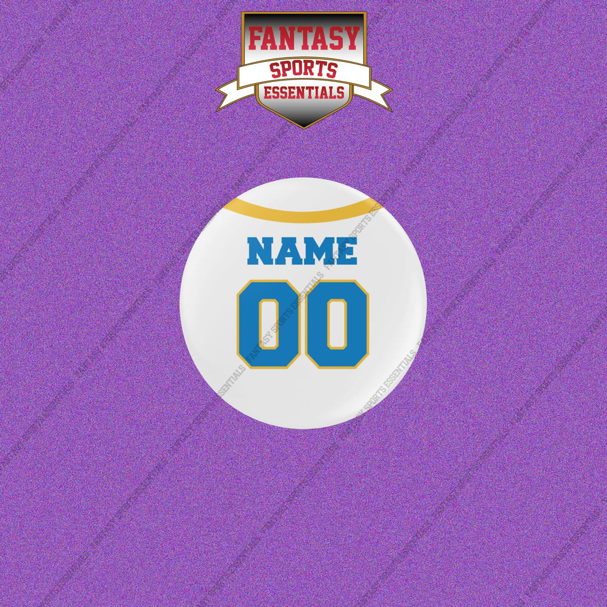 Los Angeles Chargers Personalized Current Away Jersey Buttons