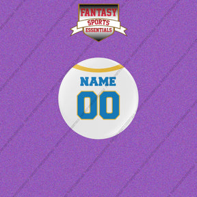 Los Angeles Chargers Personalized Current Away Jersey Buttons