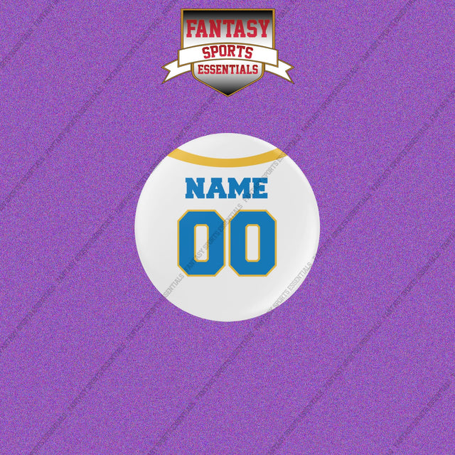 Los Angeles Chargers Personalized Current Away Jersey Buttons