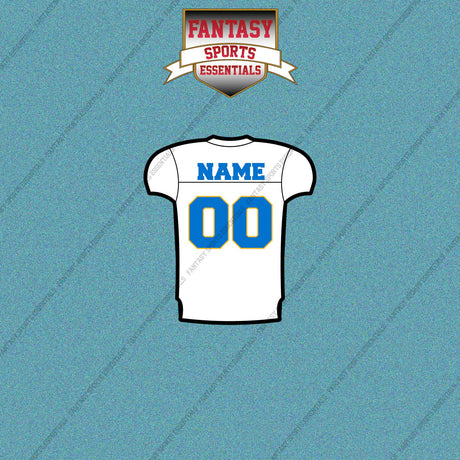 Los Angeles Chargers Personalized Current Away Jersey Car Decals