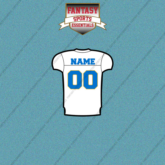 Los Angeles Chargers Personalized Current Away Jersey Car Decals