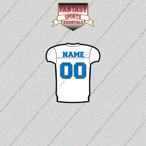 Los Angeles Chargers Personalized Current Away Jersey Glossy Stickers