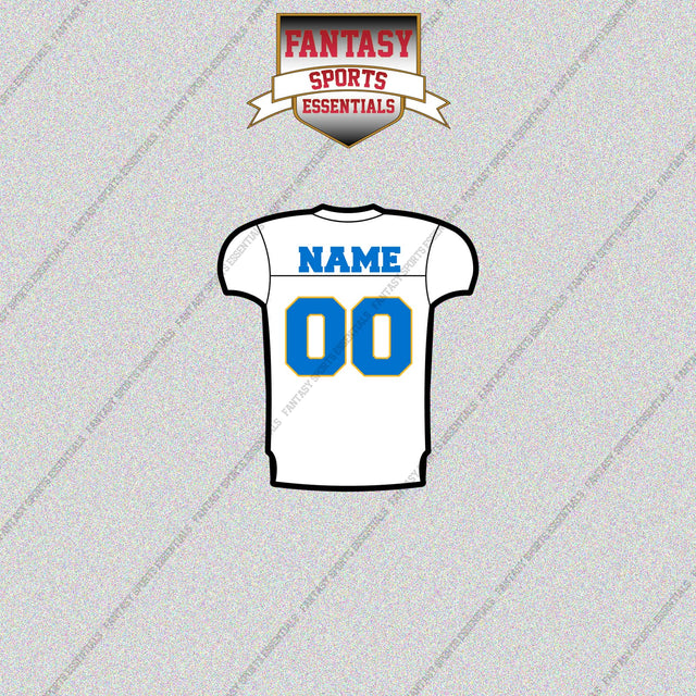Los Angeles Chargers Personalized Current Away Jersey Glossy Stickers