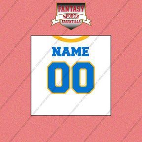 Los Angeles Chargers Personalized Current Away Jersey Wall Art Prints