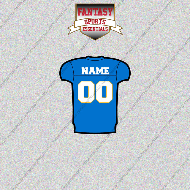 Los Angeles Chargers Personalized Current Home Jersey Glossy Stickers