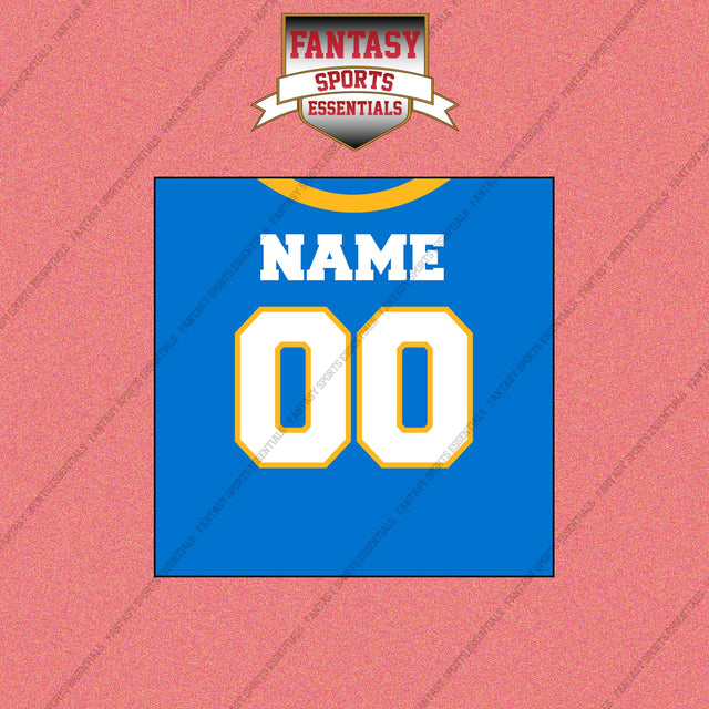 Los Angeles Chargers Personalized Current Home Jersey Wall Art Prints