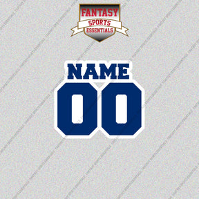 Los Angeles Dodgers Personalized Current Name and Number Glossy Stickers