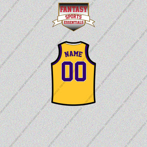 Los Angeles Lakers Personalized Current Home Jersey Glossy Stickers