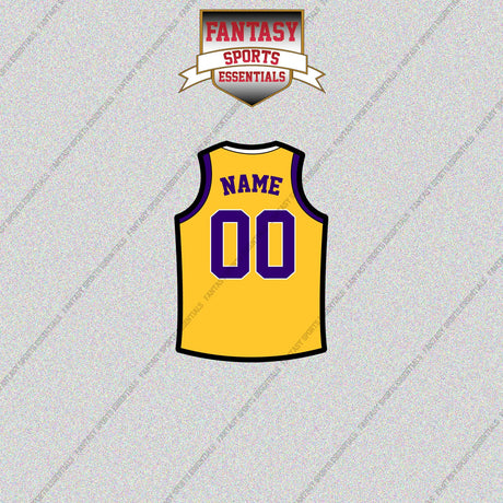 Los Angeles Lakers Personalized Current Home Jersey Glossy Stickers
