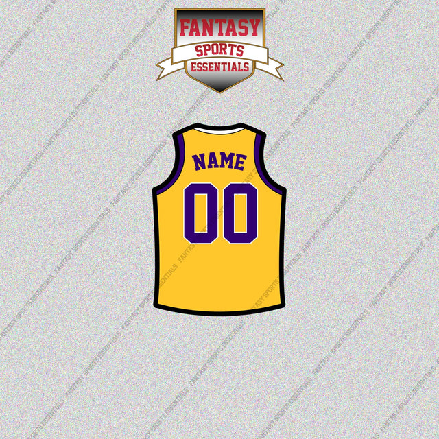 Los Angeles Lakers Personalized Current Home Jersey Glossy Stickers