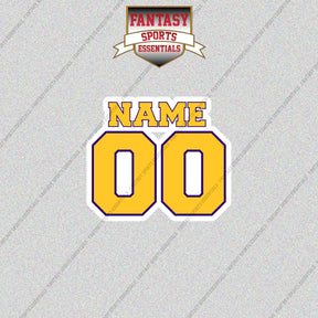 Los Angeles Lakers Personalized Current Name and Number Glossy Stickers