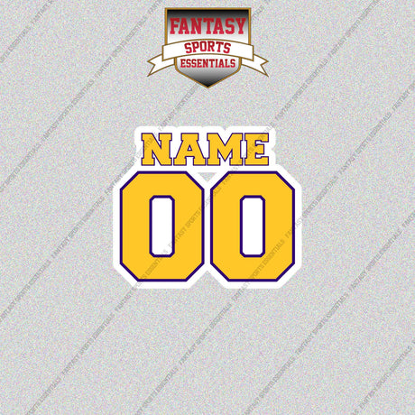 Los Angeles Lakers Personalized Current Name and Number Glossy Stickers