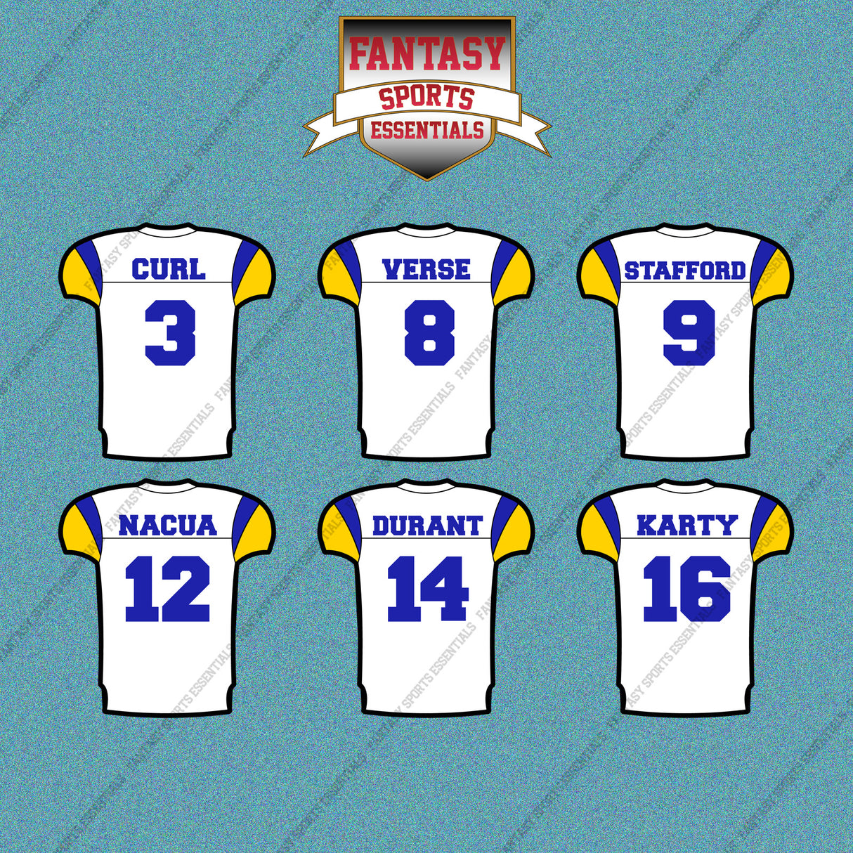 Los Angeles Rams 2025 Away Jersey Car Decals (Choose Your Player) Page 1