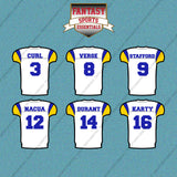 Los Angeles Rams 2025 Away Jersey Car Decals (Choose Your Player) Page 1