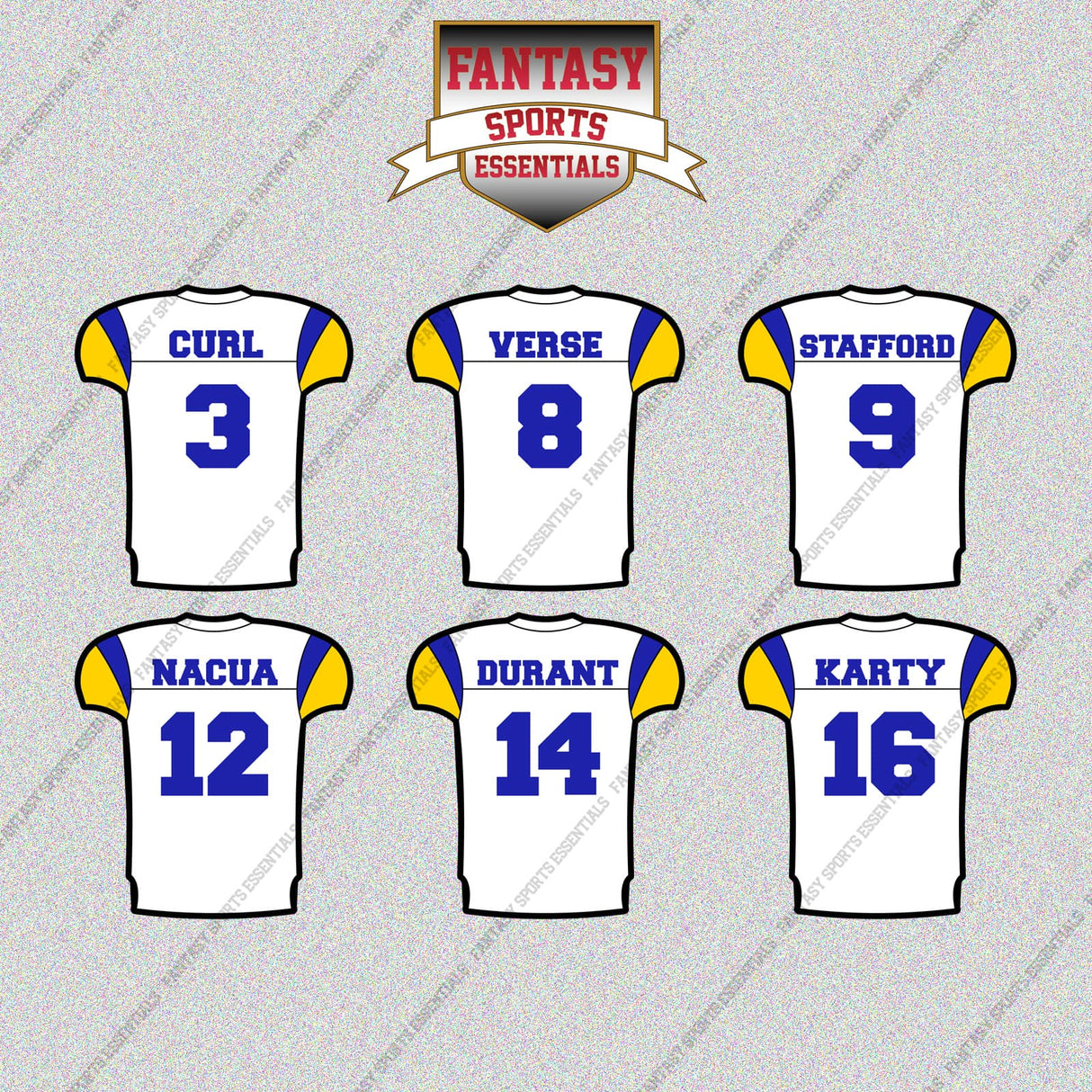 Los Angeles Rams 2025 Away Jersey Glossy Stickers (Choose Your Player) Page 1