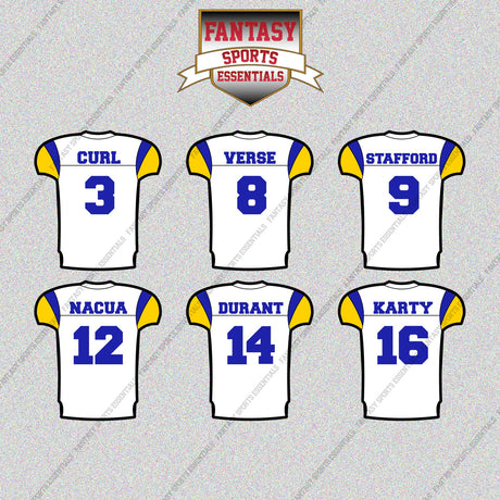 Los Angeles Rams 2025 Away Jersey Glossy Stickers (Choose Your Player) Page 1