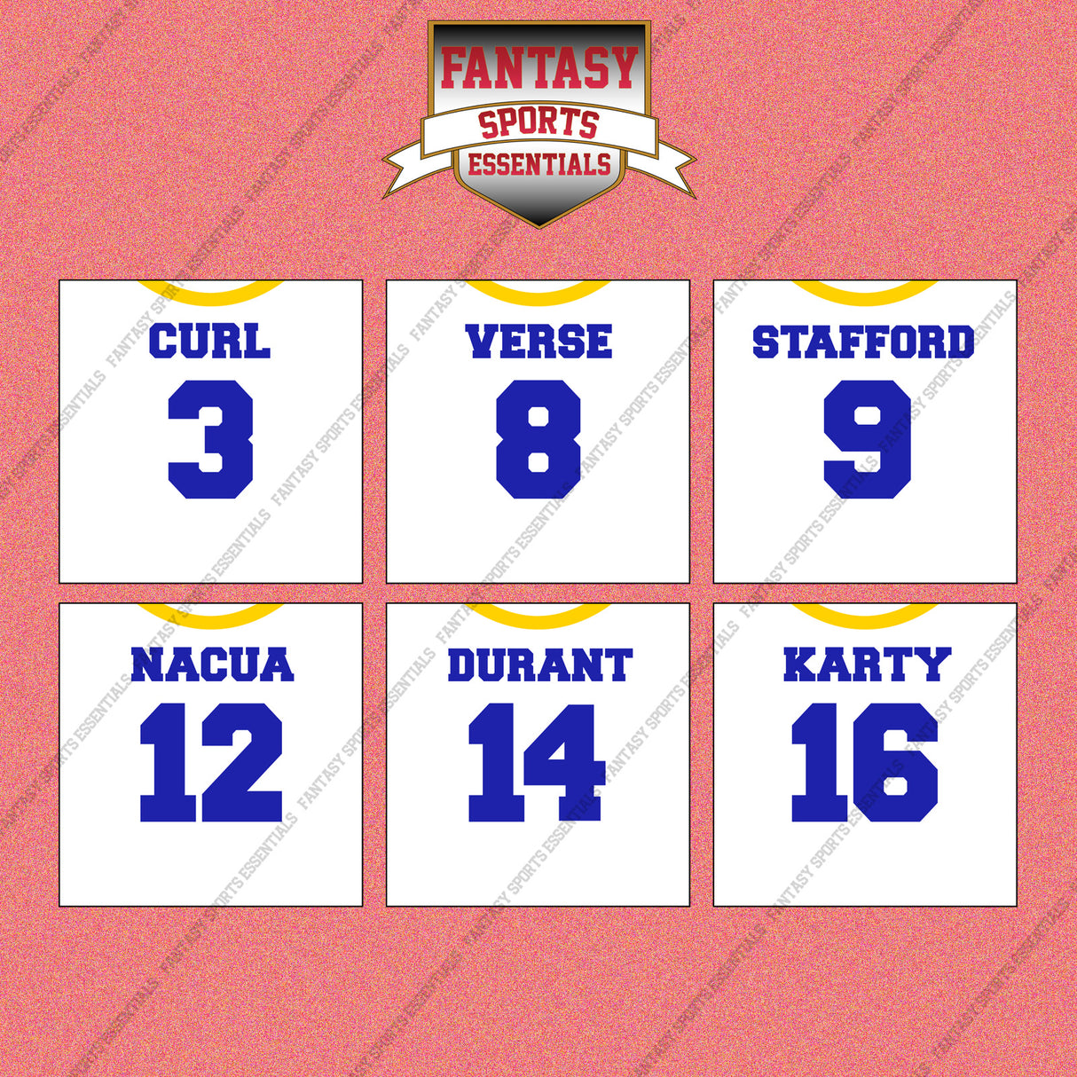 Los Angeles Rams 2025 Away Jersey Wall Art Prints (Choose Your Player) Page 1