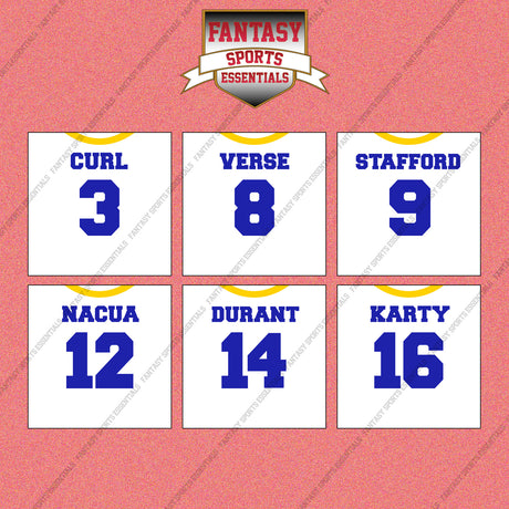 Los Angeles Rams 2025 Away Jersey Wall Art Prints (Choose Your Player) Page 1