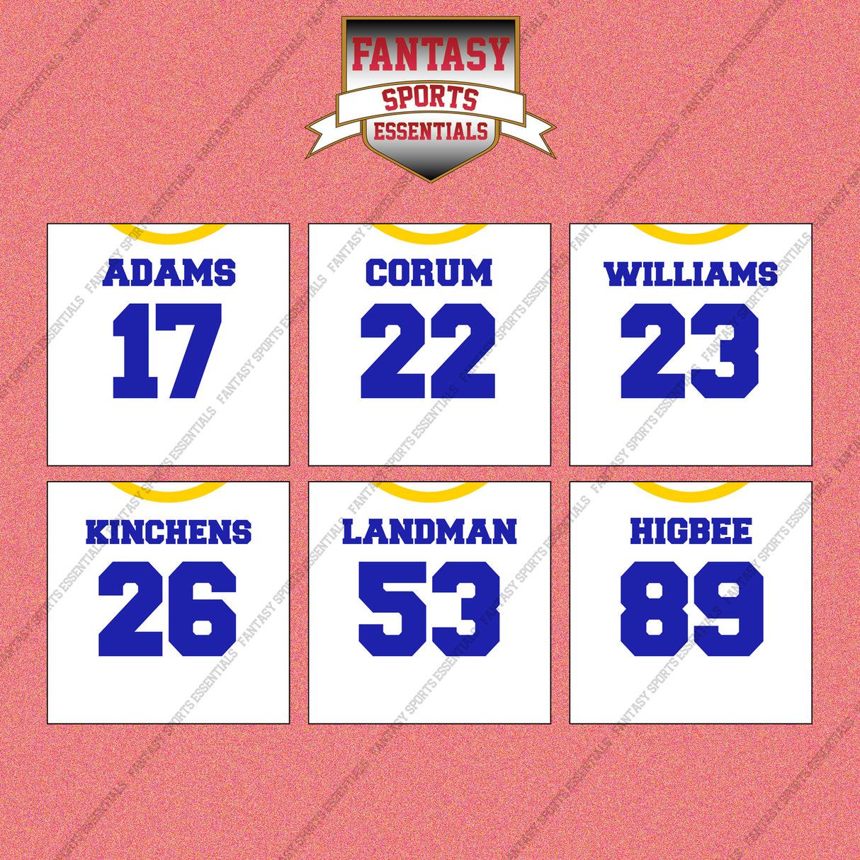 Los Angeles Rams 2025 Away Jersey Wall Art Prints (Choose Your Player) Page 2