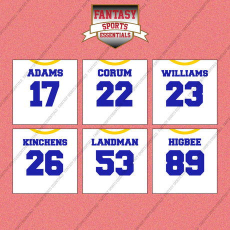 Los Angeles Rams 2025 Away Jersey Wall Art Prints (Choose Your Player) Page 2