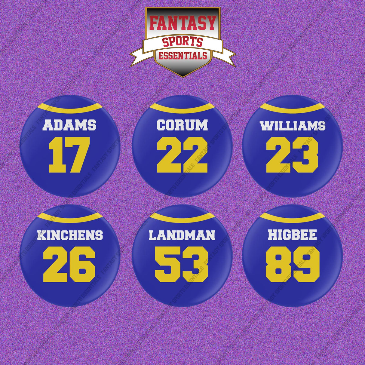 Los Angeles Rams 2025 Home Jersey Button Pins (Choose Your Player) Page 2