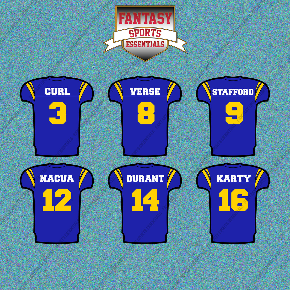 Los Angeles Rams 2025 Home Jersey Car Decals (Choose Your Player) Page 1