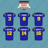 Los Angeles Rams 2025 Home Jersey Car Decals (Choose Your Player) Page 1