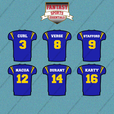 Los Angeles Rams 2025 Home Jersey Car Decals (Choose Your Player) Page 1