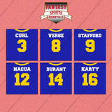 Los Angeles Rams 2025 Home Jersey Wall Art Prints (Choose Your Player) Page 1