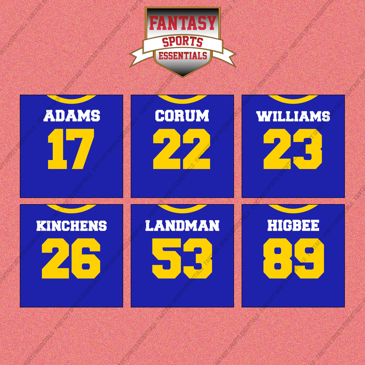 Los Angeles Rams 2025 Home Jersey Wall Art Prints (Choose Your Player) Page 2
