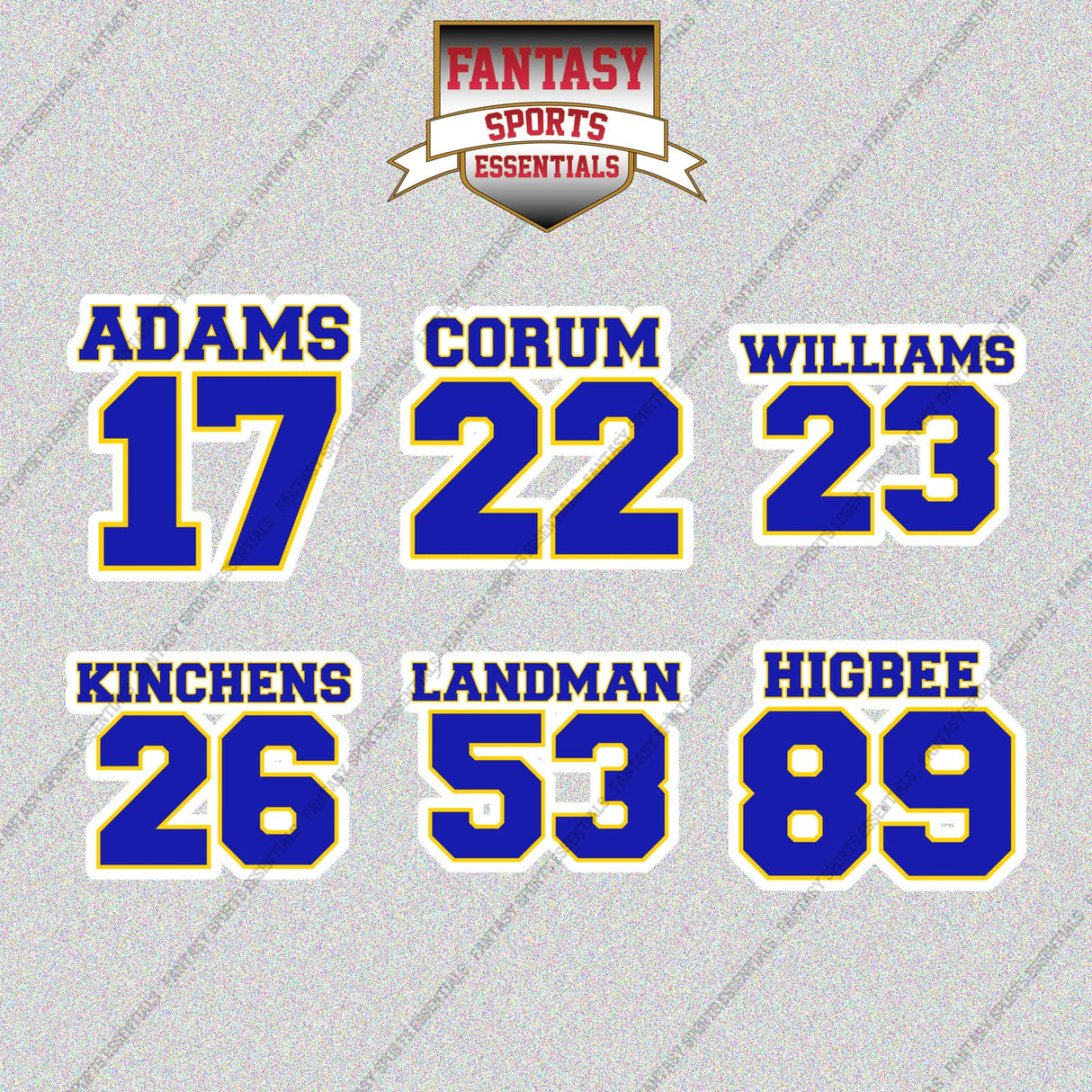 Los Angeles Rams 2025 Name and Number Glossy Stickers (Choose Your Player) Page 2