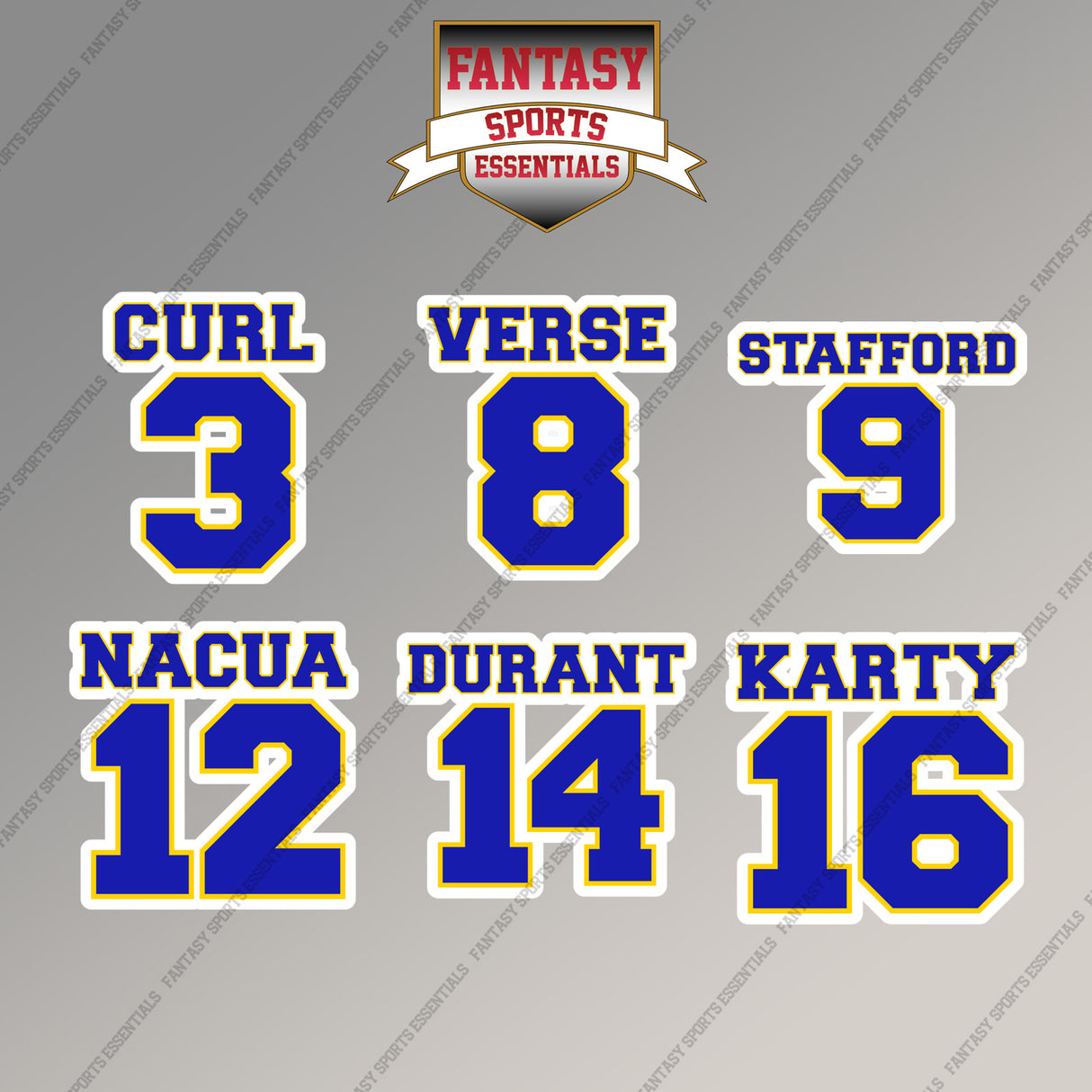 Los Angeles Rams 2025 Name and Number Magnets (Choose Your Player) Page 1