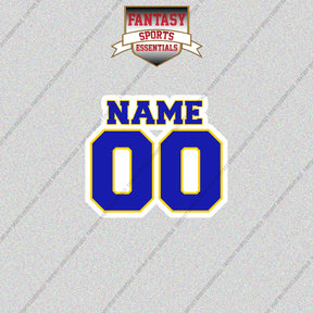 Los Angeles Rams Personalized Current Name and Number Glossy Stickers