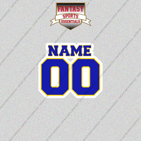Los Angeles Rams Personalized Current Name and Number Glossy Stickers