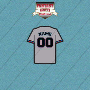 Miami Marlins Personalized Current Away Jersey Car Decals