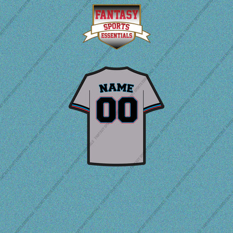 Miami Marlins Personalized Current Away Jersey Car Decals