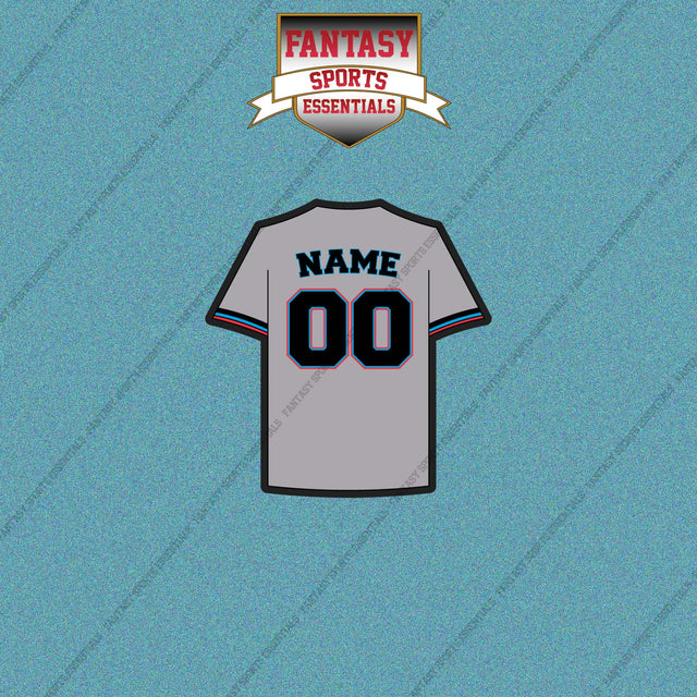 Miami Marlins Personalized Current Away Jersey Car Decals