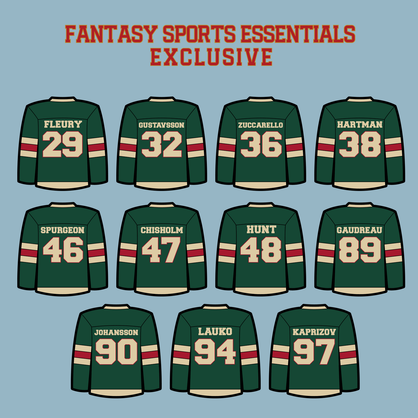 Minnesota Wild 2024 Home Jersey Matte Stickers