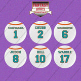 Miami Dolphins 2025 Away Jersey Button Pins (Choose Your Player) Page 1