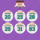Miami Dolphins 2025 Away Jersey Button Pins (Choose Your Player) Page 2