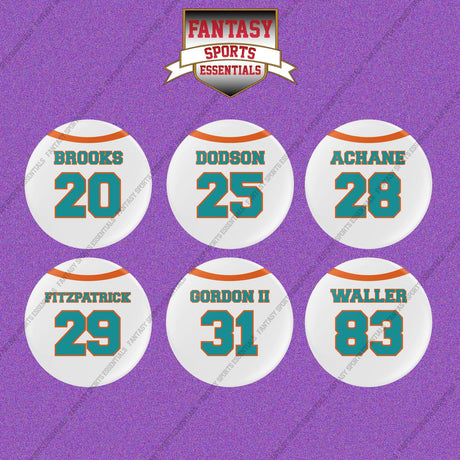 Miami Dolphins 2025 Away Jersey Button Pins (Choose Your Player) Page 2