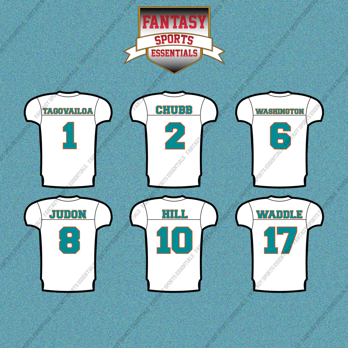Miami Dolphins 2025 Away Jersey Car Decals (Choose Your Player) Page 1