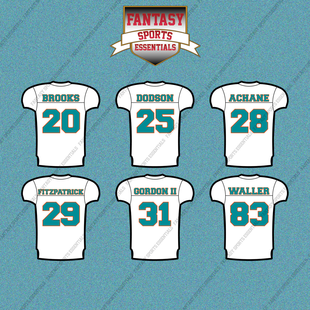 Miami Dolphins 2025 Away Jersey Car Decals (Choose Your Player) Page 2