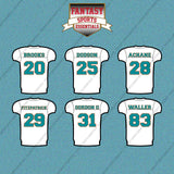 Miami Dolphins 2025 Away Jersey Car Decals (Choose Your Player) Page 2