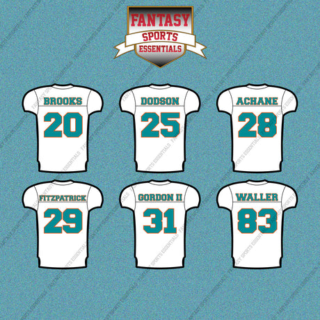 Miami Dolphins 2025 Away Jersey Car Decals (Choose Your Player) Page 2