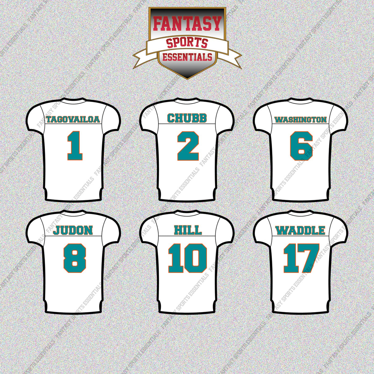 Miami Dolphins 2025 Away Jersey Glossy Stickers (Choose Your Player) Page 1