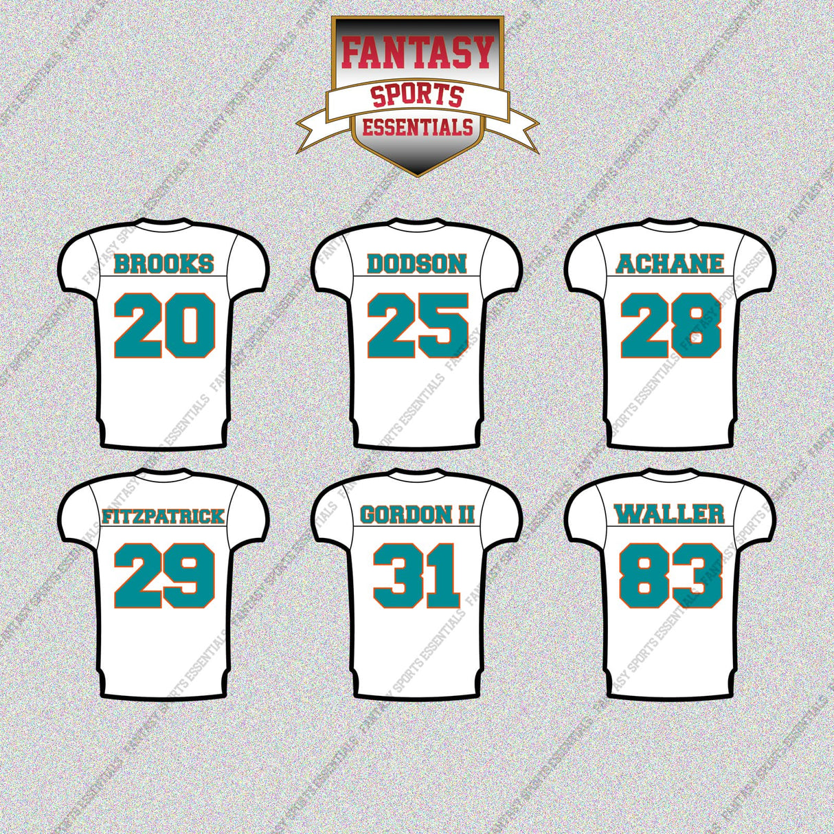 Miami Dolphins 2025 Away Jersey Glossy Stickers (Choose Your Player) Page 2
