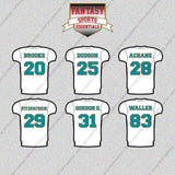 Miami Dolphins 2025 Away Jersey Glossy Stickers (Choose Your Player) Page 2