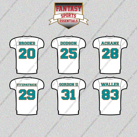 Miami Dolphins 2025 Away Jersey Glossy Stickers (Choose Your Player) Page 2
