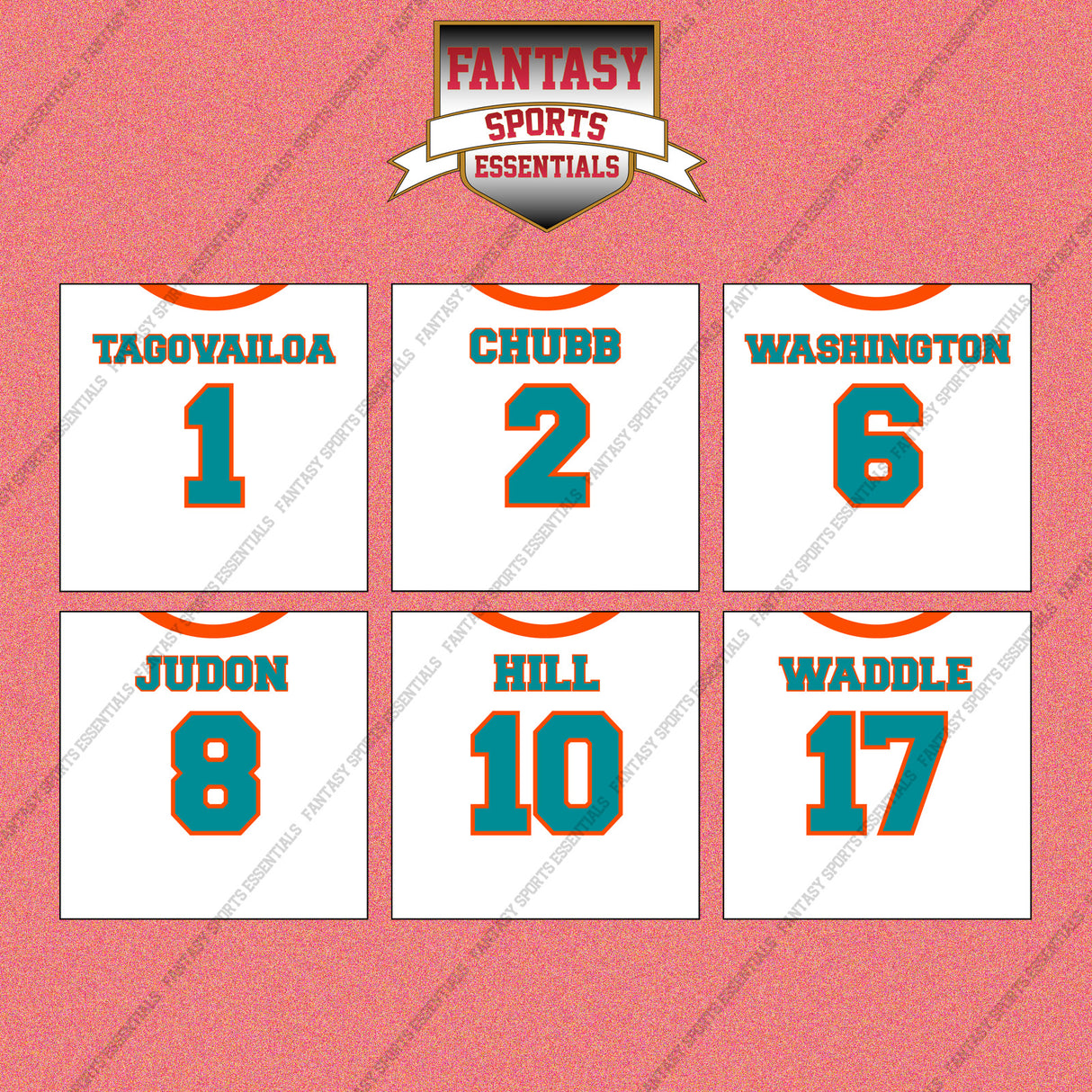 Miami Dolphins 2025 Away Jersey Wall Art Prints (Choose Your Player) Page 1